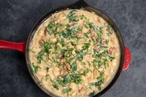 cooking gnocchi in a pan