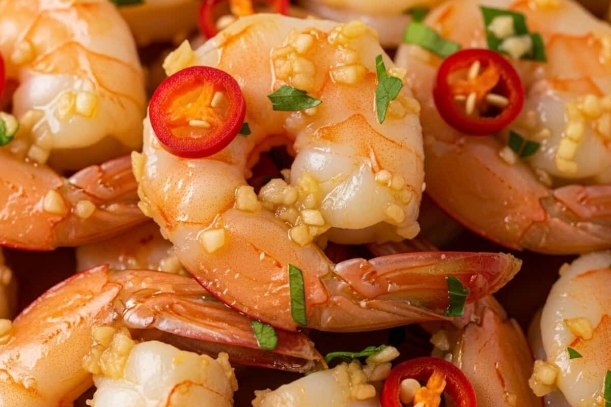 Add butter, minced garlic, chili peppers and parsley in the skillet
