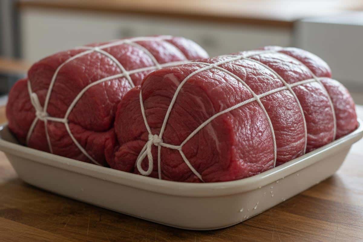Beef tenderloins on top of a table
