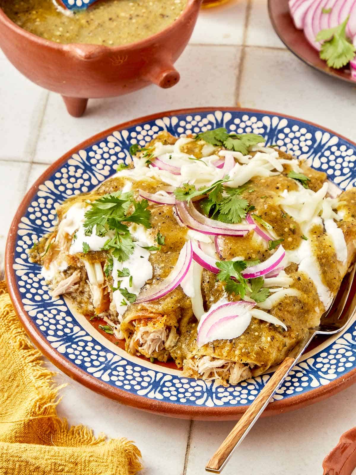 Mexican chicken enchiladas.