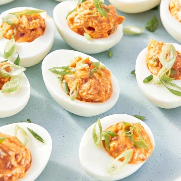 Buffalo Deviled Poached Eggs