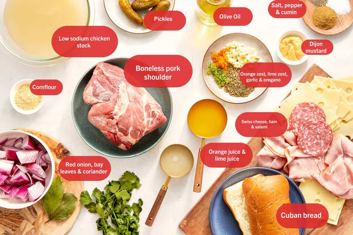 Ingredients arranged on a table.
