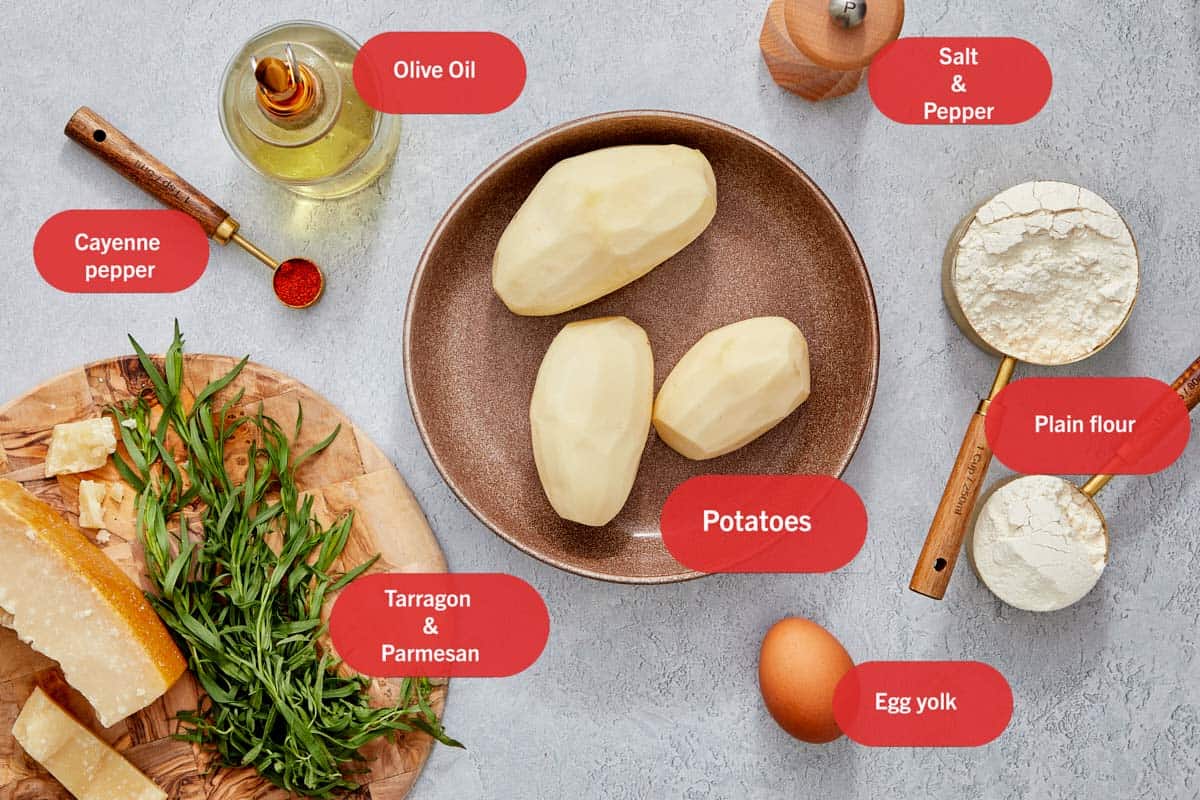 Ingredients for homemade gnocchi.
