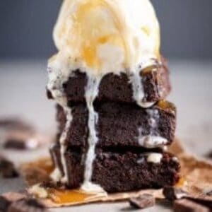 close up of zucchini brownies