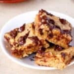close up of Banana Bread Chocolate Chip Blondies
