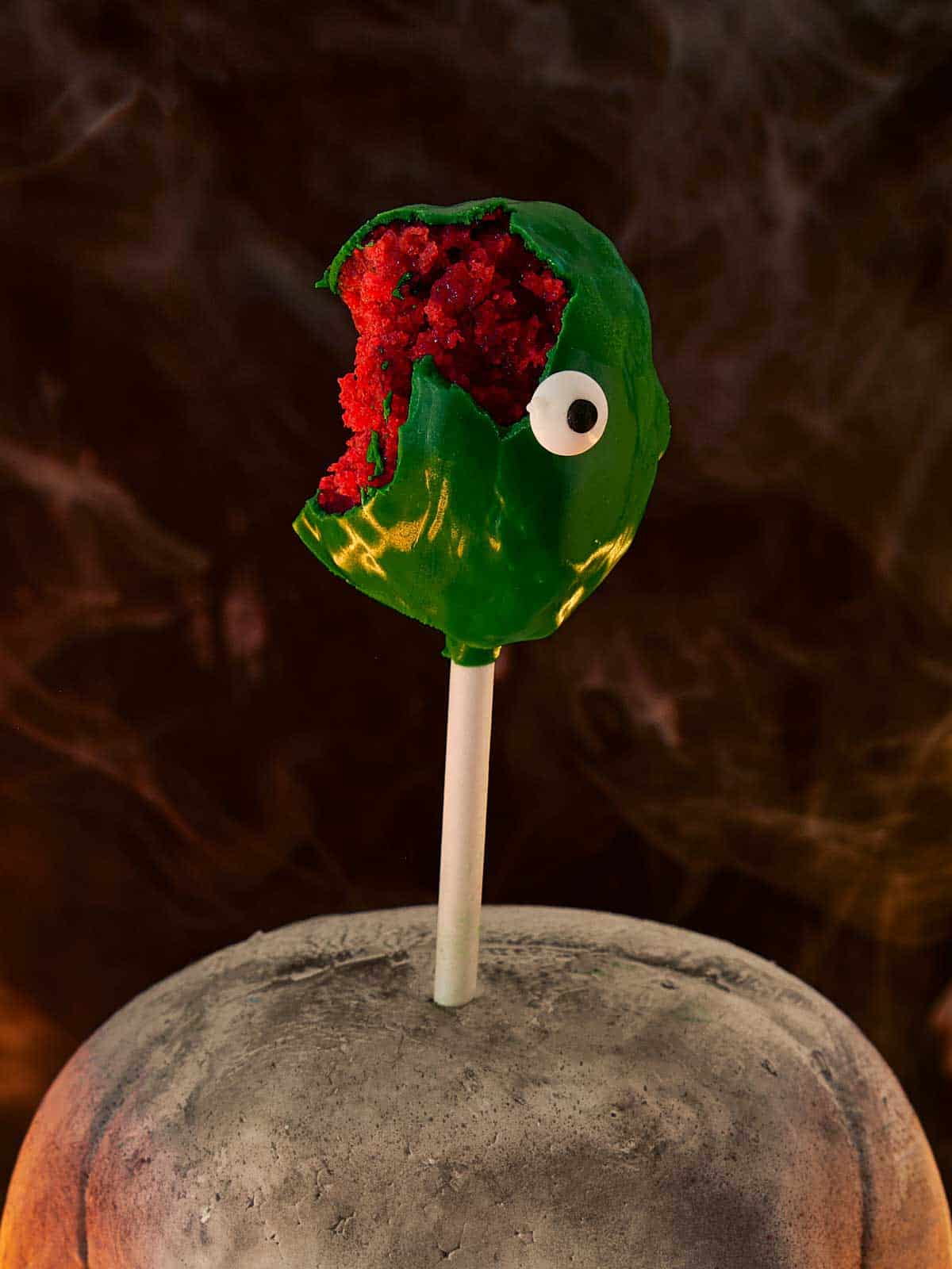 Red Velvet Monster Cake Pops  perfect for a fun Halloween treat.