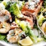 close up of seafood salad