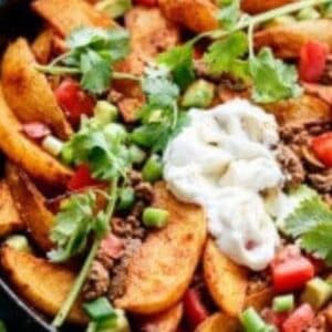 close up of mexican beef wedges
