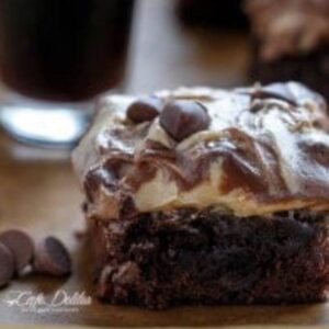 close up of espresso brownies