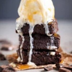 close up of zucchini brownies