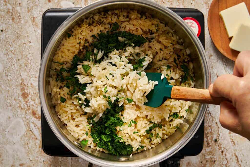 Easy Garlic Butter Rice - Cafe Delites
