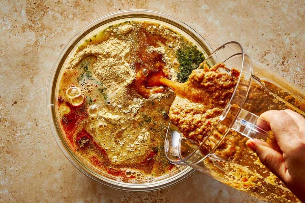 mixing all the spices in a bowl