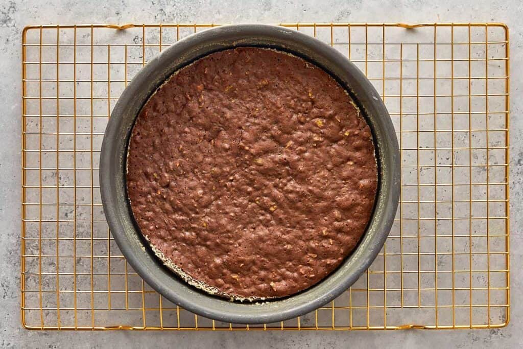set chocolate base on a wire rack out of the fridge