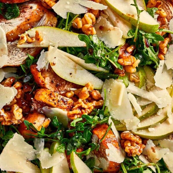 Close view of arugula salad.