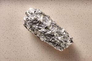 wrapped sweet potato after cooking