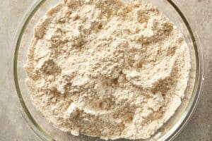 Flour and butter mixture combined into a crumbly texture