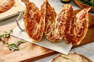 Chicken parm smashed tacos assembled