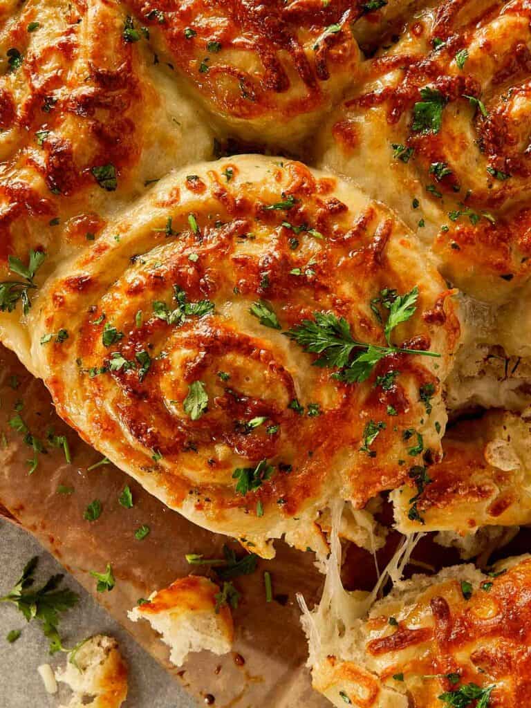 Close Up Garlic Rolls