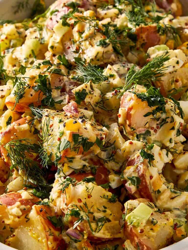 Close Up of Potato Salad ready to eat