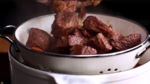 separating the beef of the stock
