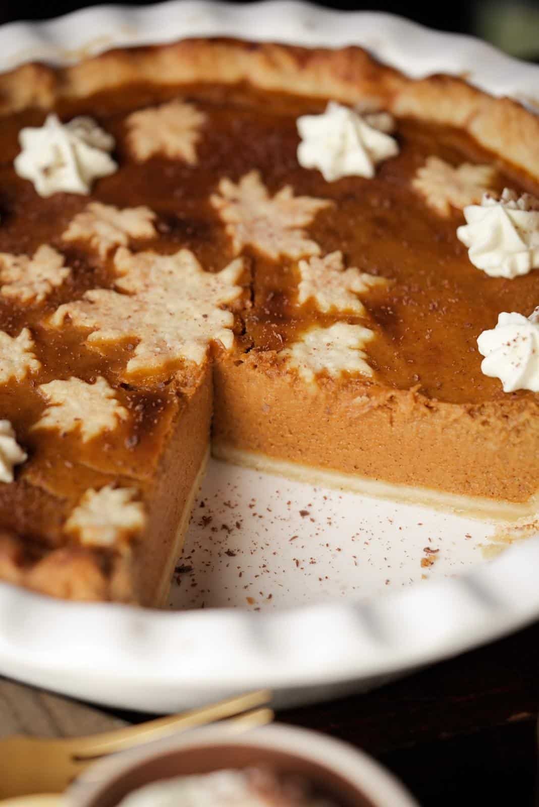 Close up of pumpkin pie